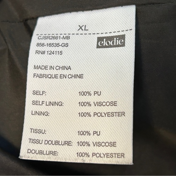 Nordstrom Elodie Faux Leather Jacket Black Biker XL - Picture 7 of 7